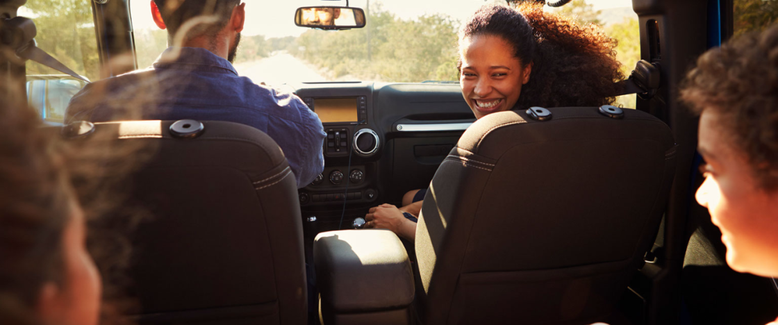 Family in car