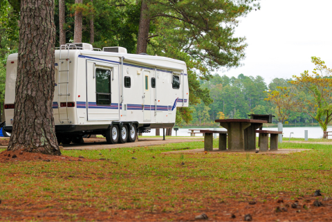 Camper by water